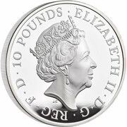 10 Pounds - Elizabeth II Seymour Panther; Silver Proof obverse image