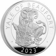 10 Pounds - Elizabeth II Posthumous; Yale of Beaufort; Silver Proof, United Kingdom, 2023 reverse image