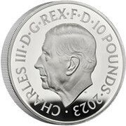 10 Pounds - Charles III Charles II; Silver Proof obverse image