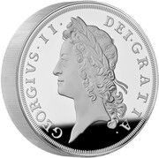 10 Pounds - Charles III George II; Silver Piedfort, United Kingdom, 2023 reverse image