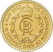 10 Pounds - Charles III Coronation; 1/10 oz Fine Gold, United Kingdom, 2023 reverse image