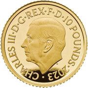10 Pounds - Charles III 1/10 oz Fine Gold obverse image