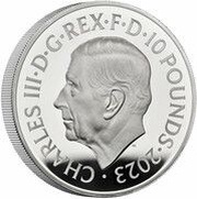 10 Pounds - Charles III James Bond - The Spy Who Loved Me; Silver Proof obverse image