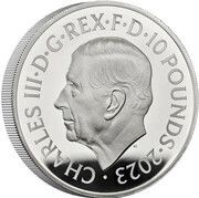 10 Pounds - Charles III The Police; Silver Proof obverse image