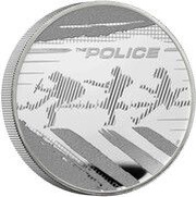 10 Pounds - Charles III The Police; Silver Proof, United Kingdom, 2023 reverse image