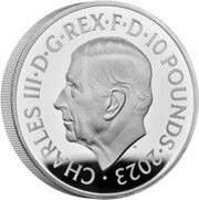 10 Pounds - Charles III 5 oz Fine Silver obverse image