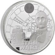 10 Pounds - Charles III R2D2 and C3PO; Silver Proof, United Kingdom, 2023 reverse image
