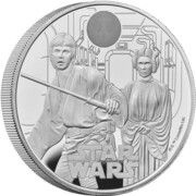 10 Pounds - Charles III Luke Skywalker and Princess Leia; Silver Proof, United Kingdom, 2023 reverse image