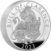 10 Pounds - Charles III Bull of Clarence; Silver Piedfort, United Kingdom, 2023 reverse image