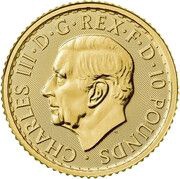 10 Pounds - Charles III 1/10 oz Fine Gold obverse image