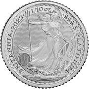 10 Pounds - Charles III 1/10th oz Fine Platinum, United Kingdom, 2023-2024 reverse image