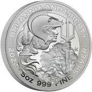 10 Pounds - Charles III Britannia & Liberty; Silver Proof, United Kingdom, 2024 reverse image