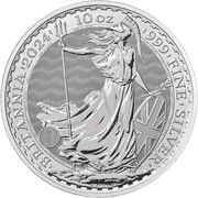 10 Pounds - Charles III 10 oz Fine Silver, United Kingdom, 2024 reverse image