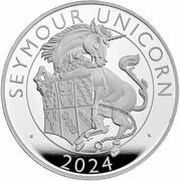 10 Pounds - Charles III Seymour Unicorn; Silver Proof, United Kingdom, 2024 reverse image