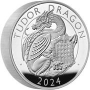 10 Pounds - Charles III Tudor Dragon; Silver Piedfort, United Kingdom, 2024 reverse image