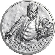 20 Pounds - Elizabeth II Sir Winston Churchill; Fine Silver, United Kingdom, 2015 reverse image