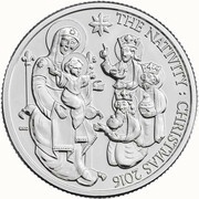 20 Pounds - Elizabeth II Christmas, The Nativity; Fine SIlver, United Kingdom, 2016 reverse image