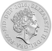 20 Pounds - Elizabeth II Welsh Dragon; Fine Silver obverse image