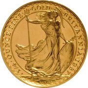 25 Pounds - Elizabeth II 3rd portrait; 1/4 oz Fine Gold, United Kingdom, 1987-1989 reverse image