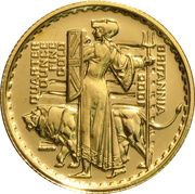 25 Pounds - Elizabeth II 4th portrait; 1/4 oz Fine Gold, United Kingdom, 2001-2006 reverse image