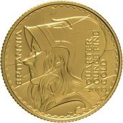 25 Pounds - Elizabeth II 4th portrait; 1/4 oz Fine Gold, United Kingdom, 2003-2006 reverse image