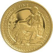 25 Pounds - Elizabeth II 4th portrait; 1/4 oz Fine Gold, United Kingdom, 2005-2006 reverse image
