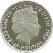 25 Pounds - Elizabeth II 4th portrait; 1/4 oz Fine Platinum obverse image
