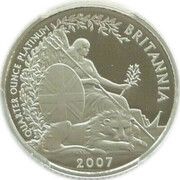 25 Pounds - Elizabeth II 4th portrait; 1/4 oz Fine Platinum, United Kingdom, 2007 reverse image