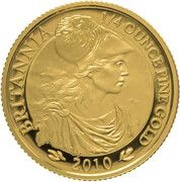 25 Pounds - Elizabeth II 4th portrait; 1/4 oz Fine Gold, United Kingdom, 2010 reverse image