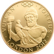 25 Pounds - Elizabeth II Vulcan - Fortius; Gold Proof, United Kingdom, 2012 reverse image