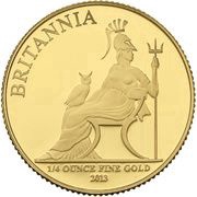 25 Pounds - Elizabeth II 4th portrait; 1/4 oz Fine Gold, United Kingdom, 2013 reverse image