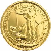 25 Pounds - Elizabeth II 4th portrait; 1/4 oz Fine Gold, United Kingdom, 2014 reverse image