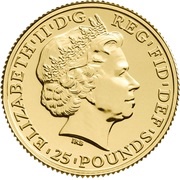 25 Pounds - Elizabeth II Year of the Sheep; 1/4 oz Fine Gold obverse image