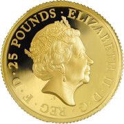 25 Pounds - Elizabeth II 5th portrait; 1/4 oz Fine Gold obverse image