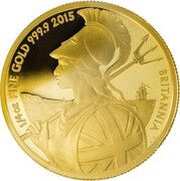 25 Pounds - Elizabeth II 5th portrait; 1/4 oz Fine Gold, United Kingdom, 2015 reverse image