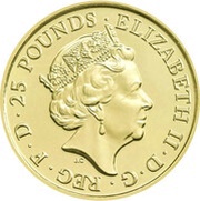25 Pounds - Elizabeth II Year of the Monkey; 1/4 oz Fine Gold obverse image