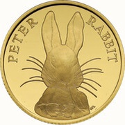 25 Pounds - Elizabeth II Peter Rabbit; Gold Proof, United Kingdom, 2016 reverse image