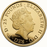 25 Pounds - Elizabeth II William Shakespeare; Gold Proof obverse image