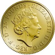 25 Pounds - Elizabeth II Gold Standard; 1/4 oz Fine Gold obverse image