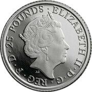 25 Pounds - Elizabeth II 5th portrait; 1/4 oz Fine Platinum obverse image