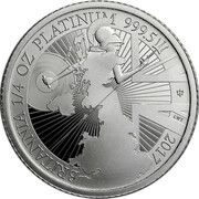 25 Pounds - Elizabeth II 5th portrait; 1/4 oz Fine Platinum, United Kingdom, 2017 reverse image
