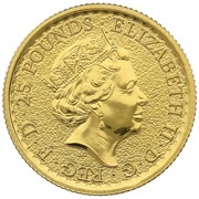 25 Pounds - Elizabeth II Year of the Rooster; 1/4 oz Fine Gold obverse image