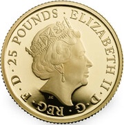 25 Pounds - Elizabeth II Lion of England; Gold Proof obverse image