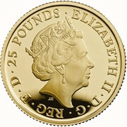 25 Pounds - Elizabeth II Four Generations of Royalty; Gold Proof obverse image
