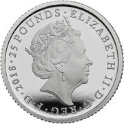 25 Pounds - Elizabeth II Prince Charles 70th Birthday; Platinum Proof obverse image
