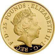 25 Pounds - Elizabeth II Falcon of Plantagenets; Gold Proof obverse image
