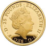 25 Pounds - Elizabeth II 5th portrait; 1/4 oz Fine Gold obverse image