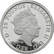 25 Pounds - Elizabeth II 5th portrait; 1/4 oz Fine Platinum obverse image