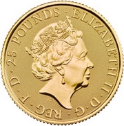 25 Pounds - Elizabeth II Year of the Rat; 1/4 oz Fine Gold obverse image