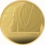 25 Pounds - Elizabeth II James Bond - III; Gold Proof, United Kingdom, 2020 reverse image